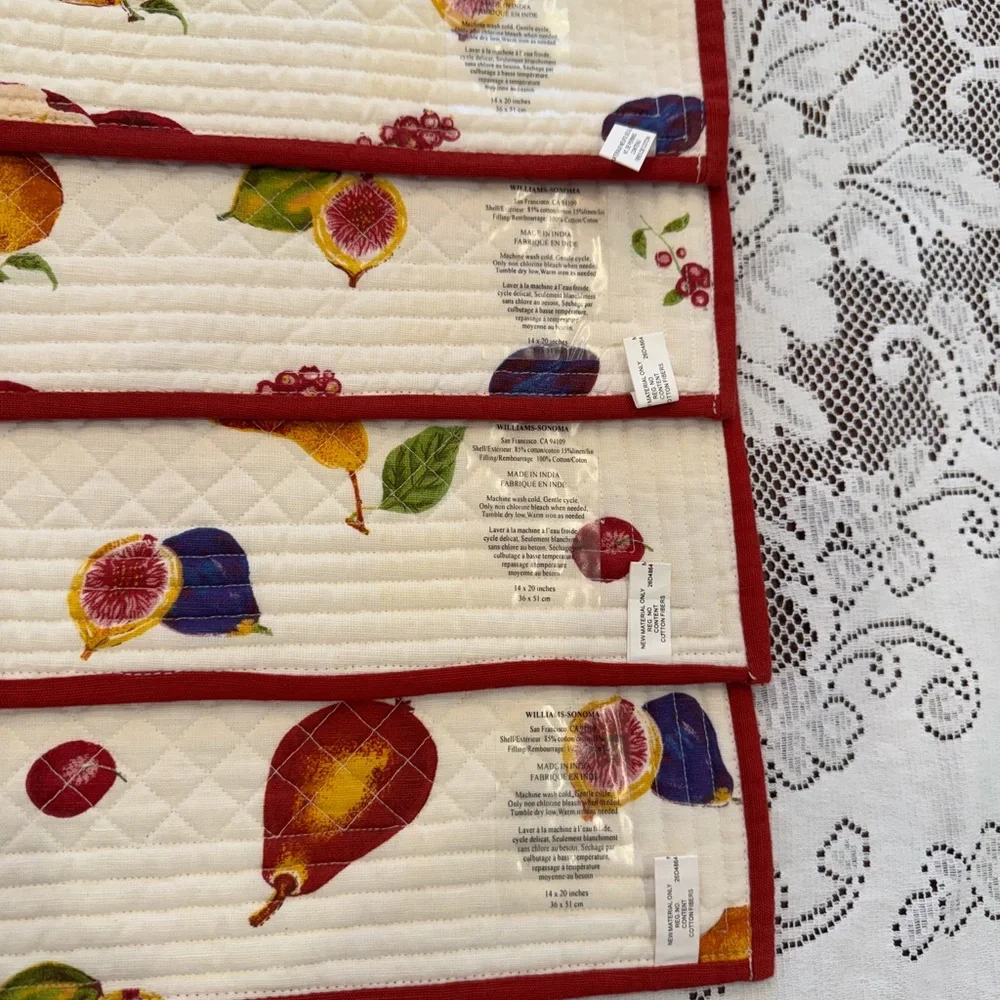 NWT - Williams Sonoma Citrus Burst Quilted Placemat